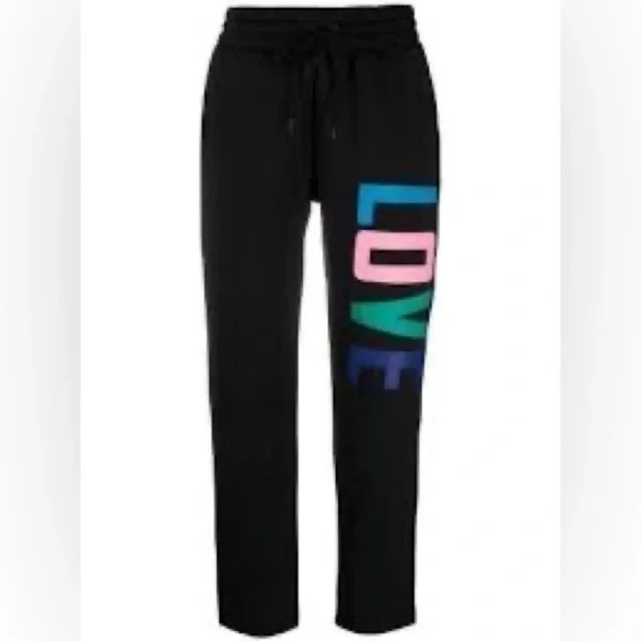 Love Moschino Scuba Logo Print Drawstring Track Pants NWT - Picture 4 of 8
